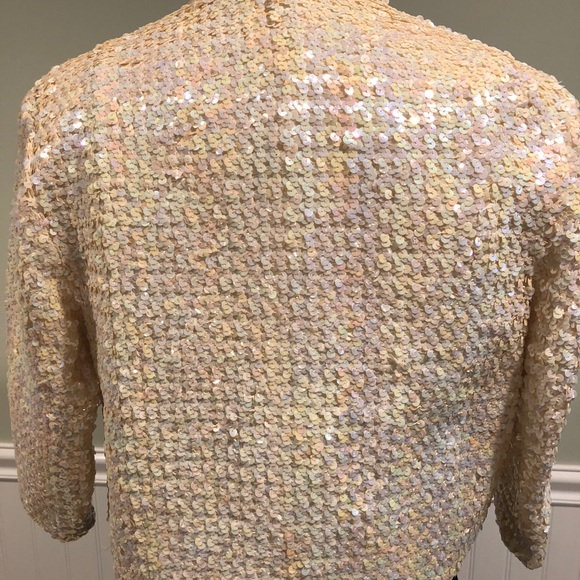 Vintage 1955-63 Cropped, 3/4 Sleeve Sequin Jacket - Picture 5 of 9